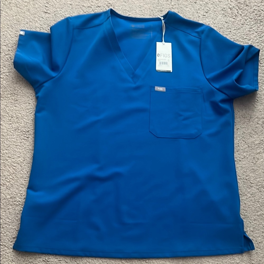 Figs Vibrant Blue Medical Scrub Top